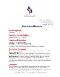 WRITTEN BY Jim Flaherty Harambee Christian School Columbus, OH Last Modified: July 21, 2008  Economics of Freedom
