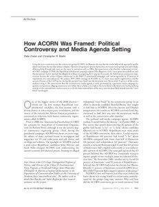 How ACORN Was Framed: Political Controversy and Media Agenda Setting