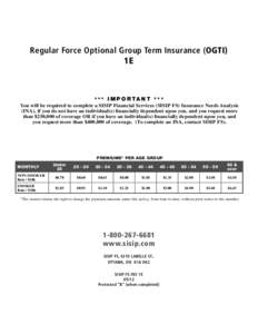 Regular Force Optional Group Term Insurance (OGTI)  1E * * *  I M P O R TA N T  * * *