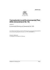 2010 No 32  New South Wales Yarrowlumla Local Environmental Plan[removed]Amendment No 10)