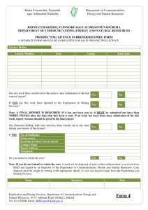 Geochemistry / Geophysics / Geology / Ireland / Department of Communications /  Energy and Natural Resources / Raidió Teilifís Éireann / Mining / Prospecting / Email / Economic geology / Mineral exploration / Republic of Ireland