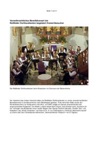 Seite 1 von 4  Vorweihnachtliches Benefizkonzert der Roßfelder Dorfmusikanten begeistert Konzertbesucher  Die Roßfelder Dorfmusikanten beim Musizieren im Chorraum der Marienkirche.