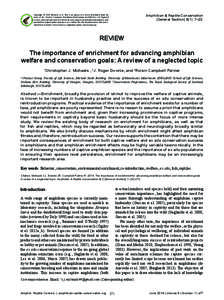 Amphibian & Reptile Conservation [General Section] 8(1) :7–23. Copyright: © 2014 Michaels et al. This is an open-access article distributed under the terms of the Creative Commons Attribution–NonCommercial–NoDeriv