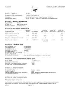 Text1 MATERIAL SAFETY DATA SHEET  PRODUCT / MATERIAL: