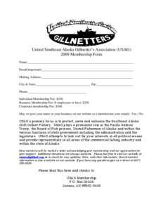 United Southeast Alaska Gillnetter’s Association(USAG)