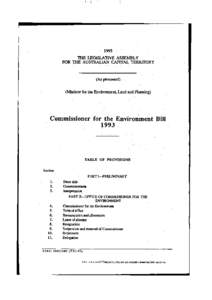1993 THE LEGISLATIVE ASSEMBLY FOR THE AUSTRALIAN CAPITAL TERRITORY (As presented) (Minister for the Environment, Land and Planning)