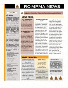 RC-MPMA NEWS January 2010 RC-MPMA The RC-MPMA is affiliated with the Registrars Committee of