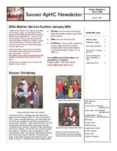 Sooner ApHC Newsletter  Sooner Appaloosa Horse Club January, 2004
