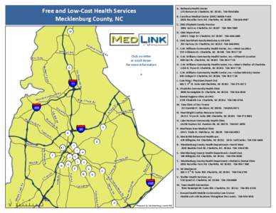 Free and Low-Cost Health Services Mecklenburg County, NC A. Bethesda Health Center 133 Stetson Dr. Charlotte, NC[removed]5606