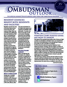 35 years of changing residents’ lives through quality advocacy  OMBUDSMAN OUTLOOK fall 2010