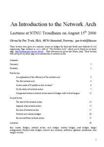 An Introduction to the Network Arch Lectures at NTNU Trondheim on August 15th 2006 Given by Per Tveit, HiA, 4876 Grimstad, Norway, [removed]