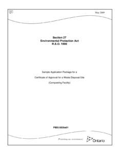 6838e: Sample Application for a Certificate of Approval for a Waste Disposal Site (Composting Facility)