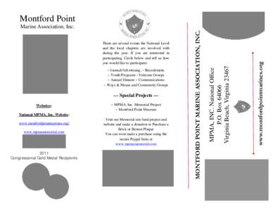 Montford Point  --- Special Projects --Websites: ~ MPMA, Inc. Memorial Project ~ Montford Point Museum