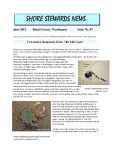 SHORE STEWARDS NEWS June 2012 Island County, Washington  Issue No. 87