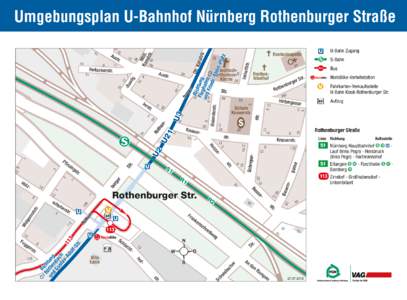 Umgebungsplan U-Bahnhof Nürnberg Rothenburger Straße Be im