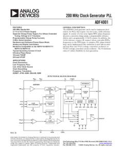 ADF4001 200 MHz Clock Generator PLL Data Sheet (REV. B)