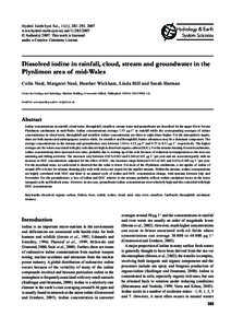 Iodine and its relationship with dissolved organic carbon in rainfall, cloud, s