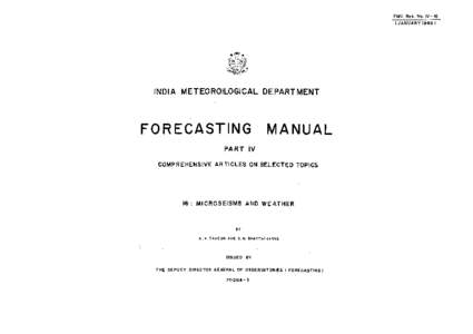 FMU. Rep. No. IV-16 (JANUARY[removed]INDIA METEOROILOGICAL DEPARTMENT  FORECASTING