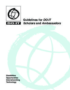 Guidelines for DO-IT Scholars and Ambassadors Disabilities Opportunities Internetworking