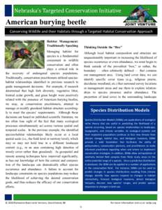 Ecology / Conservation / Philosophy of biology / Nicrophorus americanus / Burying beetle / Species distribution / Conservation biology / Beetle / Habitat conservation / Biology / Environment / Silphidae