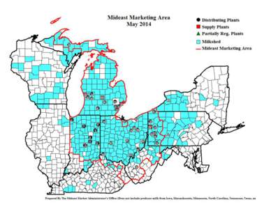 Mideast Marketing Area Plants For May 2014 State Indiana Maryland Michigan