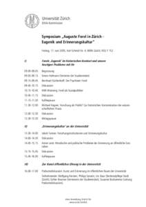 Symposium „Auguste Forel in Zürich -