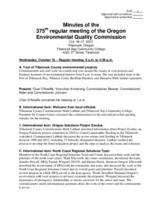 Draft ___x___ Approved with corrections _______ Approved as presented _______ Minutes of the 375 regular meeting of the Oregon