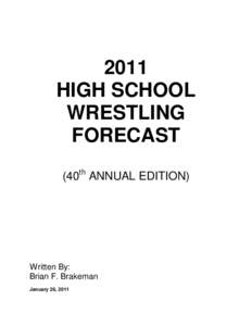 2011 HIGH SCHOOL WRESTLING FORECAST th