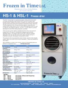 Frozen in Time Ltd. Manufacturers of Freeze Drying Machines and Vacuum Cold traps HS-1 & HSL-1