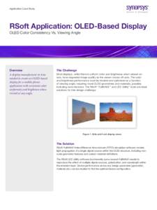 Application Case Study  RSoft Application: OLED-Based Display OLED Color Consistency Vs. Viewing Angle  Overview