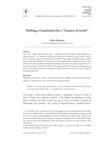 Middle East Law and Governance–325  brill.com/melg Drafting a Constitution for a “Country of words”1 Sylvie Delacroix