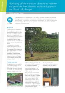 Monitoring off-site transport of nutrients, sediment and pesticides from cherries, apples and grapes in the Mount Lofty Ranges