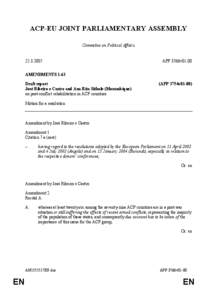 ACP-EU JOINT PARLIAMENTARY ASSEMBLY Committee on Political Affairs[removed]APP 3766v01-00