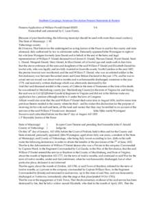 Southern Campaign American Revolution Pension Statements & Rosters Pension Application of William Powell Daniel R2655 Transcribed and annotated by C. Leon Harris. VA