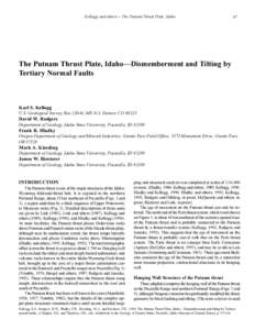 Kellogg and others -- The Putnam Thrust Plate, Idaho  97 The Putnam Thrust Plate, IdahoDismemberment and Tilting by Tertiary Normal Faults