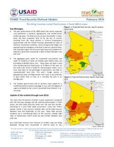 CHAD Food Security Outlook Update  February 2010 Shrinking incomes curtail food access in food deficit areas Figure 1. Projected food security map for JanuaryMarch 2010