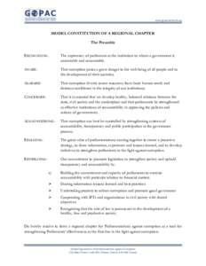 www.gopacnetwork.org  MODEL CONSTITUTION OF A REGIONAL CHAPTER The Preamble RECOGNIZING: