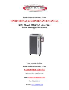 Microsoft Word - Model 2226CC.3 with Oiler serial numberand up Rev. 3.doc