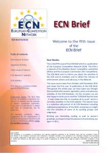 ECN Brief ECN Brief[removed]Welcome to the fifth issue of the ECN Brief