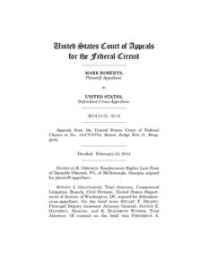 United States Court of Appeals for the Federal Circuit ______________________ MARK ROBERTS, Plaintiff-Appellant, v.
