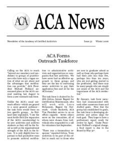 Newsletter of the Academy of Certified Archivists  Issue 52 Winter 2006