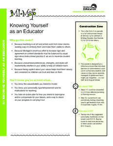 DESIGNING & DELIVERING INSTRUCTION  5:1 knowing yourself as an educator Knowing Yourself 	 	 as an Educator