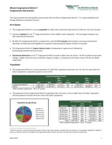 Illinois Congressional District 7 Congressman Danny Davis This report provides key demographic and economic data for Illinois Congressional District 7. It is made available by the 1 Chicago Workforce Investment Council.