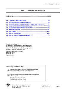 PART 7 - RESIDENTIAL ACTIVITY  PART 7 - RESIDENTIAL ACTIVITY