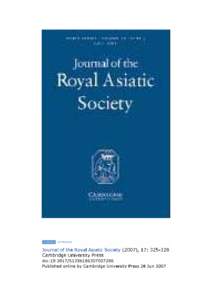 Journal of the Royal Asiatic Society 17:03 Reviews of Books