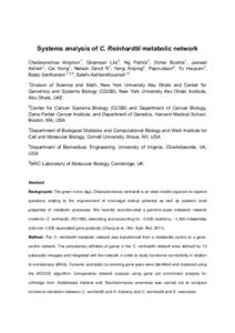 Hydrogen production / Chlamydomonas reinhardtii / Chlamydomonas / Genomics / Evolution / Metabolism / Ridge / Saccharomyces cerevisiae / Biology / Green algae / Model organisms