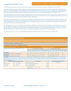 Investment Option Summary