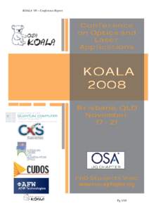 KOALA ’08 – Conference Report  Pg 1/10 KOALA ’08 – Conference Report