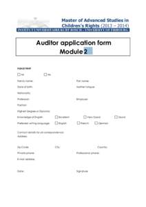 Application form MCR[removed]Auditors