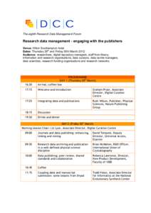 The sixth DCC / RIN Research Data Management Forum